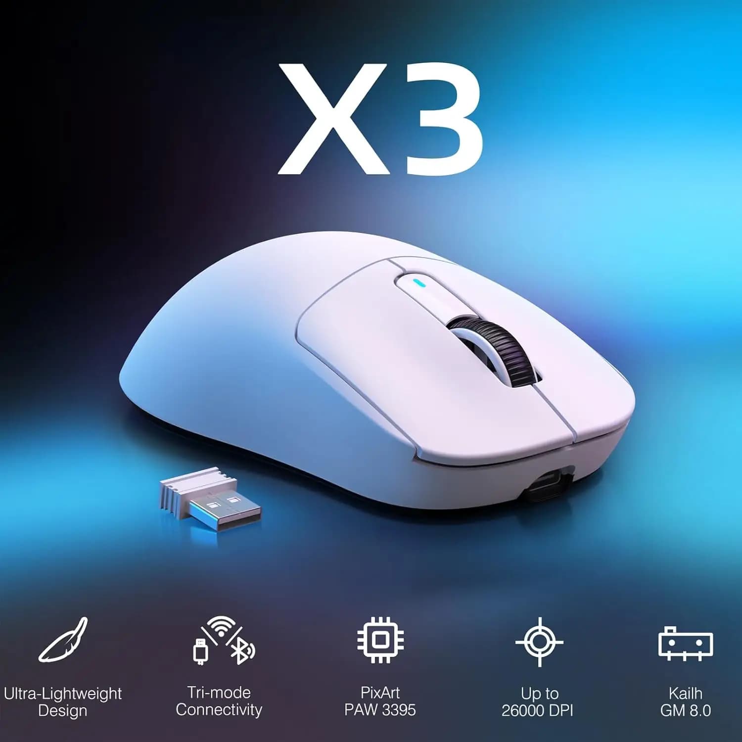ماوس گیمینگ بیسیم ATTACK SHARK X3 | مدل X3 — تصویر ۳