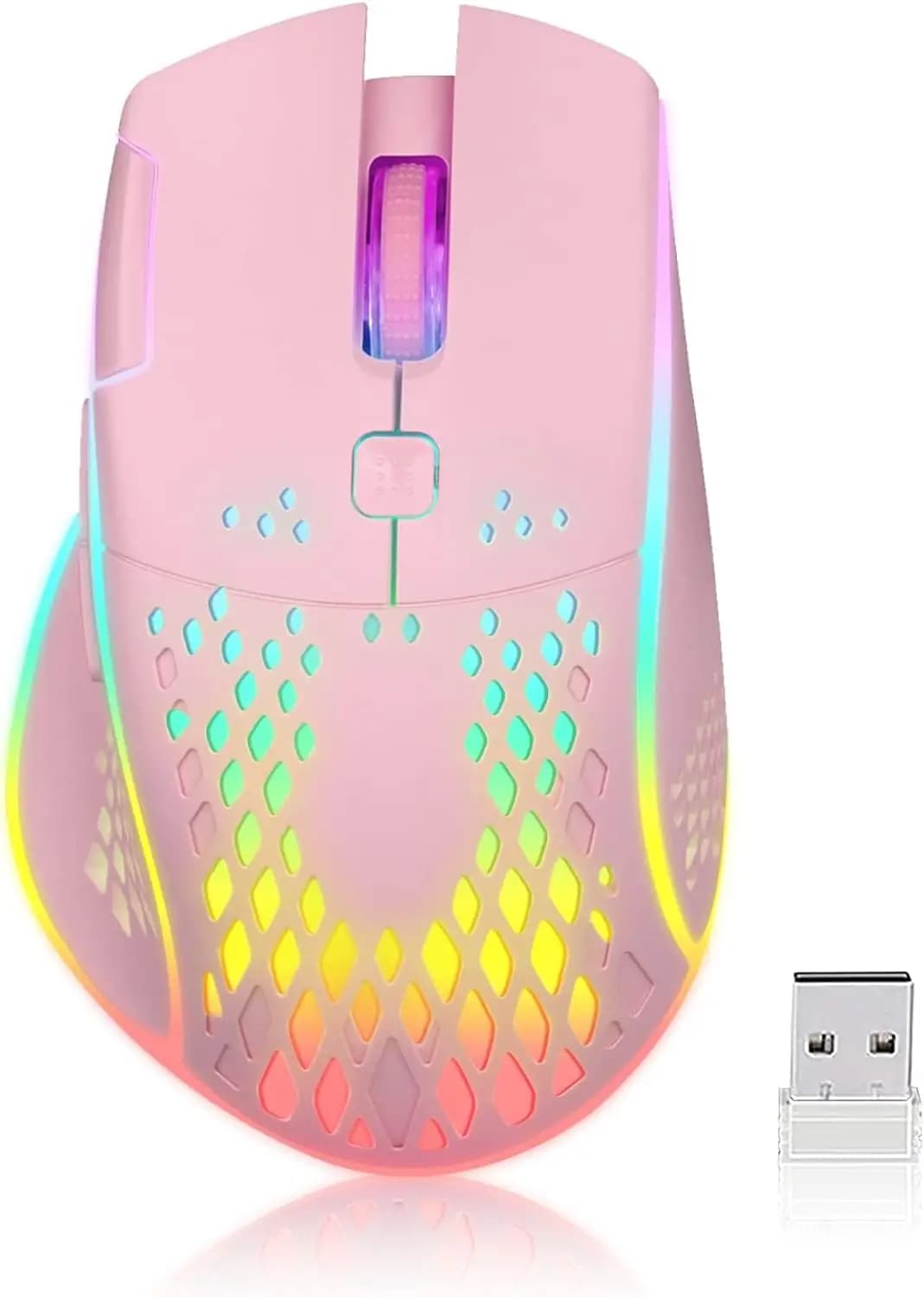 ماوس گیمینگ وایرلس VEGCOO C30 | VEGCOO Wireless Gaming Mouse C8 C30 Pink