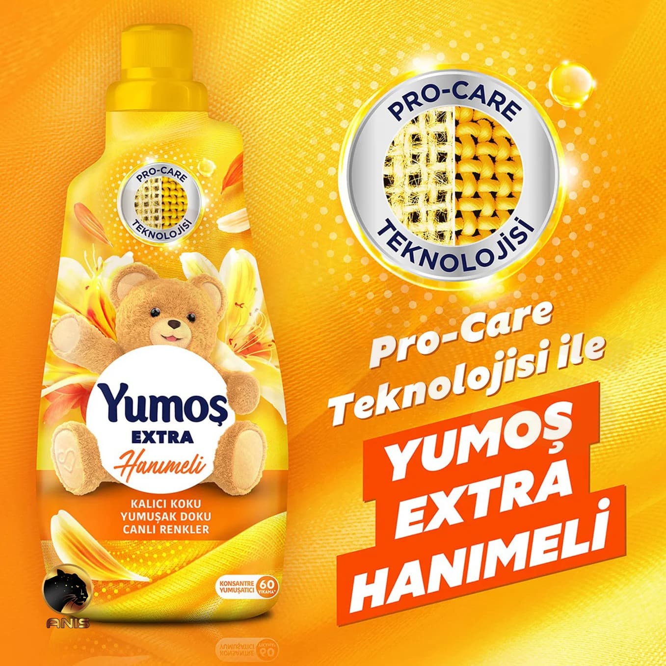 مایع نرم کننده لباس Hanimeli یوموش با رایحه گل یاس 1440 میل — تصویر ۴
