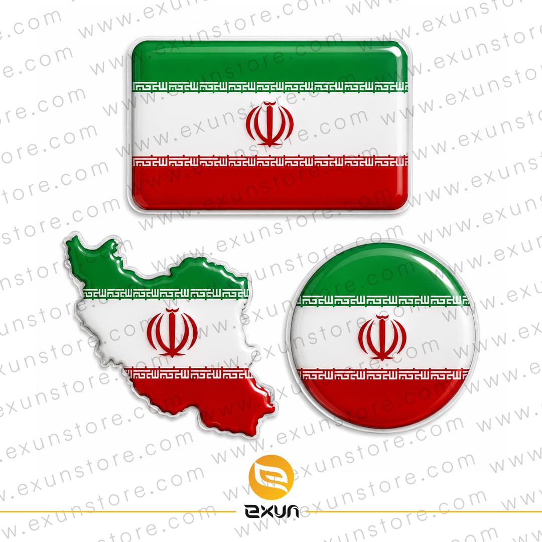 برچسب پرچم ایران مدل ژله ای مجموعه 3 عددی
