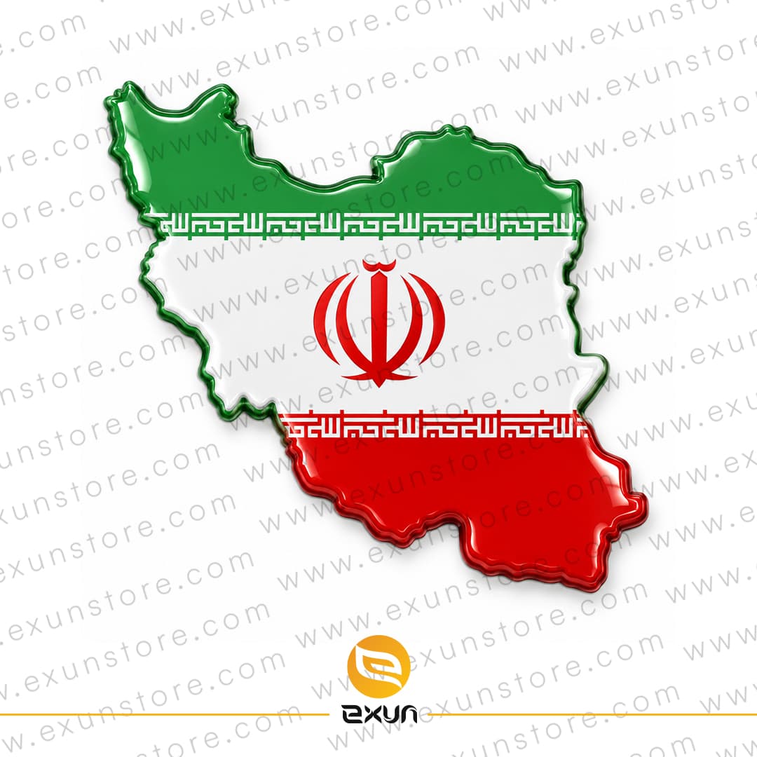 برچسب پرچم ایران طرح نقشه مدل ژله ای
