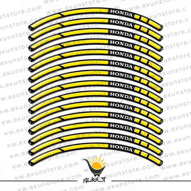 برچسب دور رینگ ژله ای موتورسیکلت مجموعه 16 عددی مدل Honda