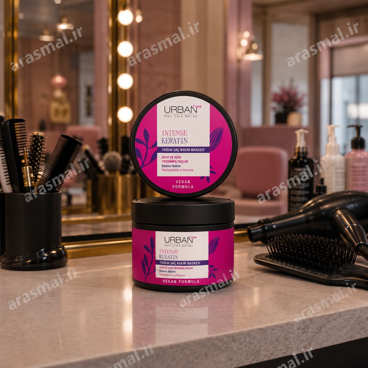 ماسک موی بازسازی و احیا کننده اوربن کر مدل Intense Keratin مناسب موهای ضعیف و آسیب دیده حجم ۲۳۰ میل