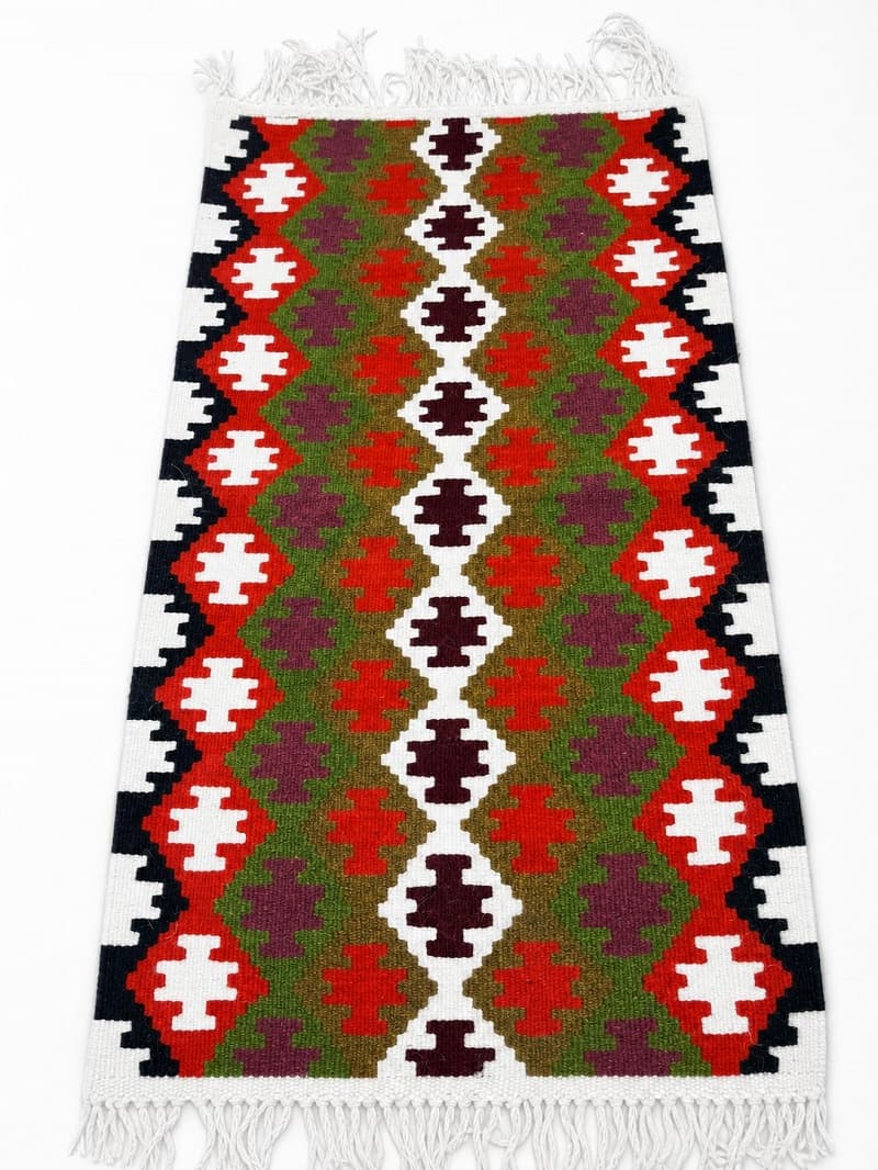 دستبافت گلیم یک متری نقشه ریز بافت AT96 — تصویر ۴