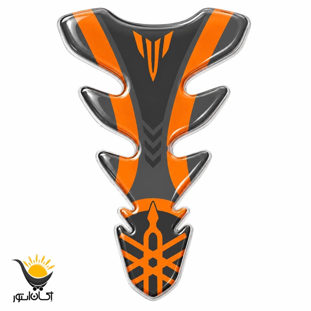 برچسب باک موتورسیکلت مدل ژله ای طرح Gray and Orange