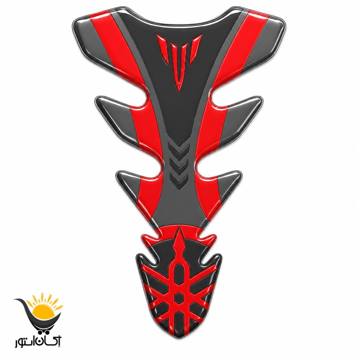 برچسب باک موتورسیکلت مدل ژله ای طرح Gray and red