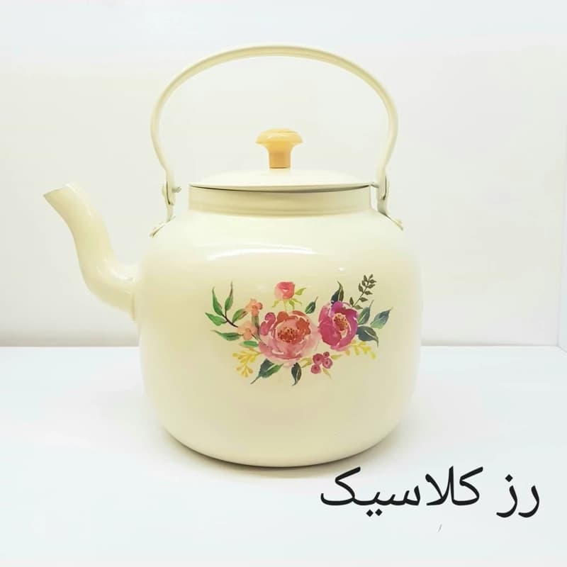 کتری روحی | 1/5 لیتر | طرح دار | رنگ کوره ثابت نسوز | آهنربا نگیر | برند یکتا اش | مدل YEKTABASH H015 — تصویر ۲