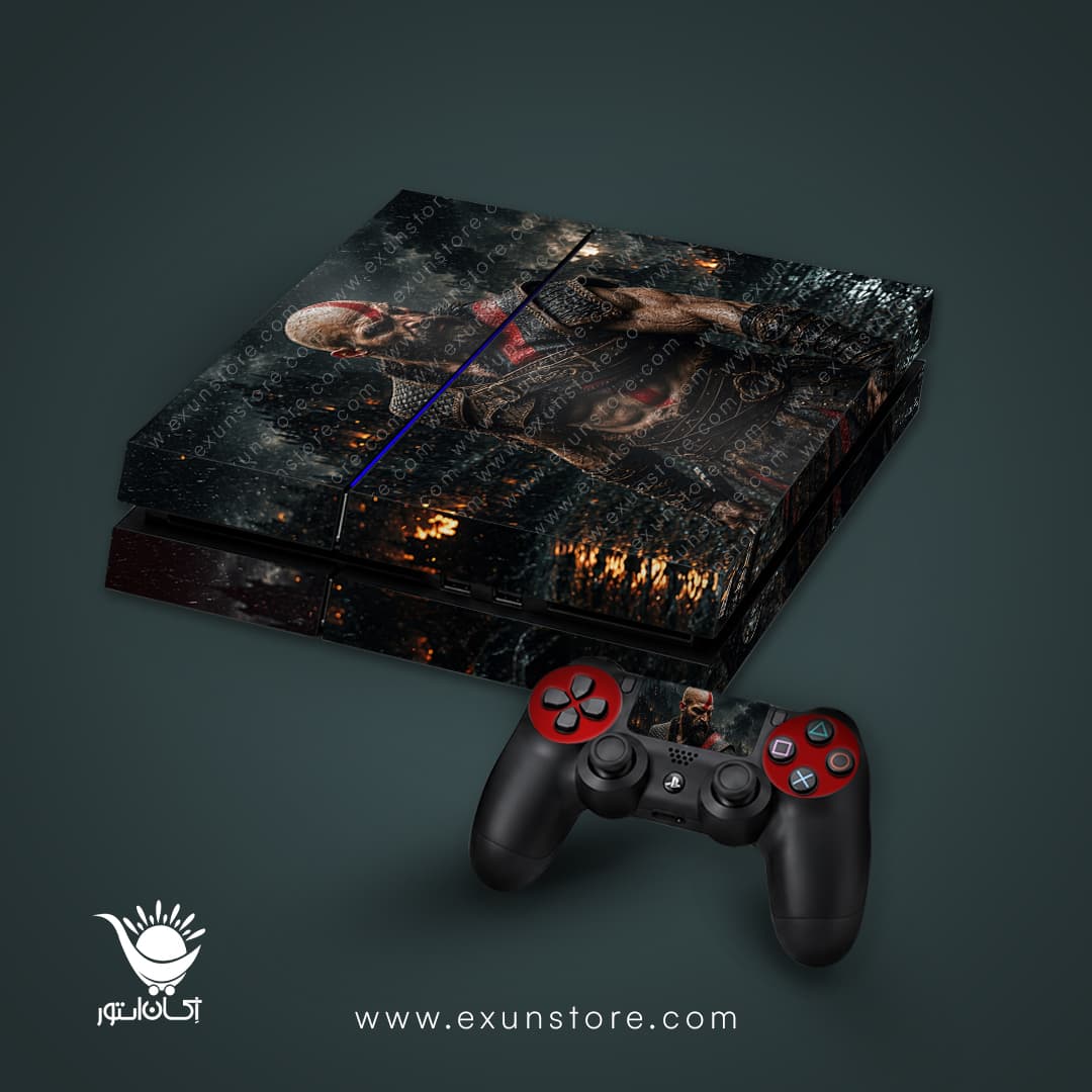 برچسب کنسول بازی پلی استیشن 4 FAT مدل GOD OF WAR — تصویر ۲