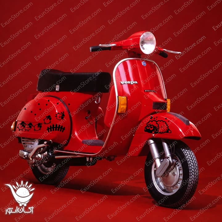 برچسب بدنه موتور سیکلت طرح بره های ناقلا