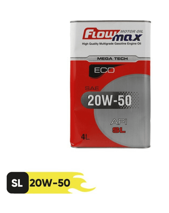 روغن موتور خودرو فلومکس مدل MEGA TECH 20W50-SL حجم 4لیتر