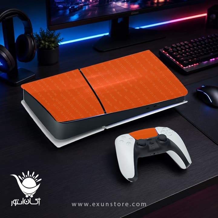 برچسب کنسول بازی پلی استیشن 5 اسلیم Orange — تصویر ۳