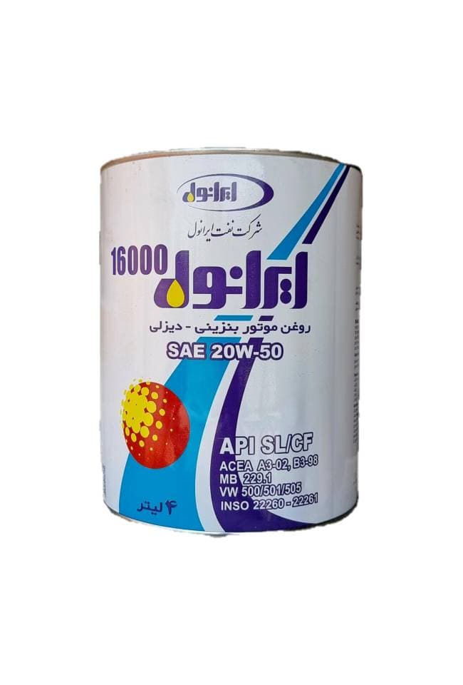 روغن موتور ایرانول مدل ۱۶۰۰۰ حجم ۴ لیتر