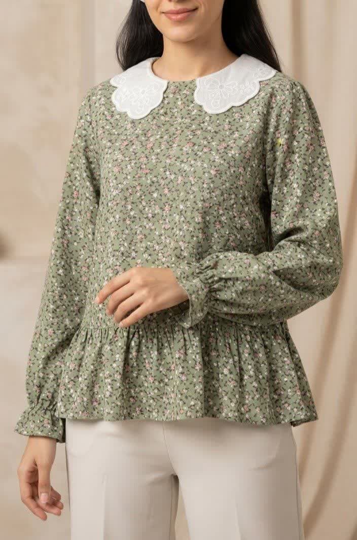 شومیز عروسکی چین دار گل بهار