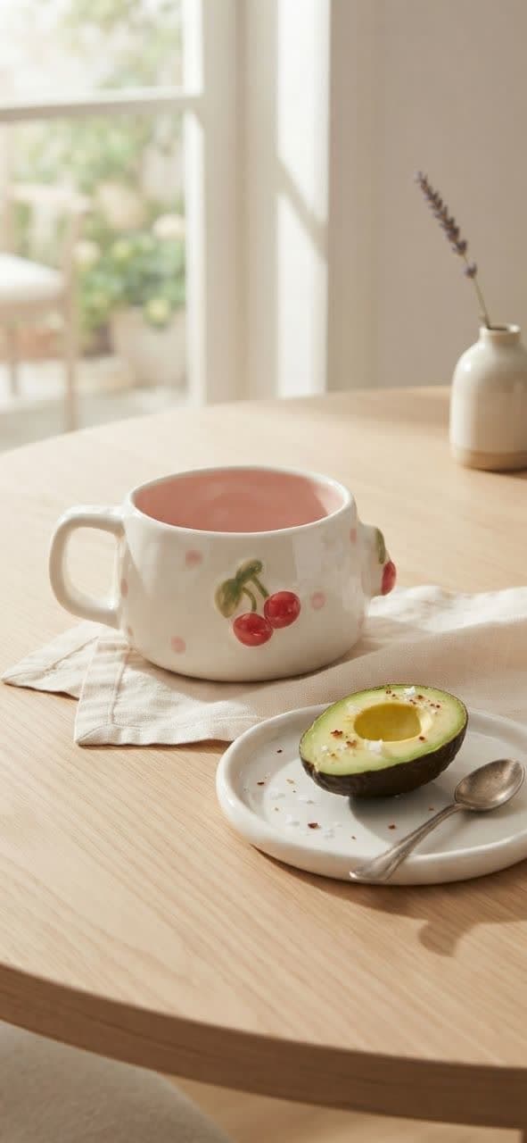 ماگ سرامیک برجسته آلبالو