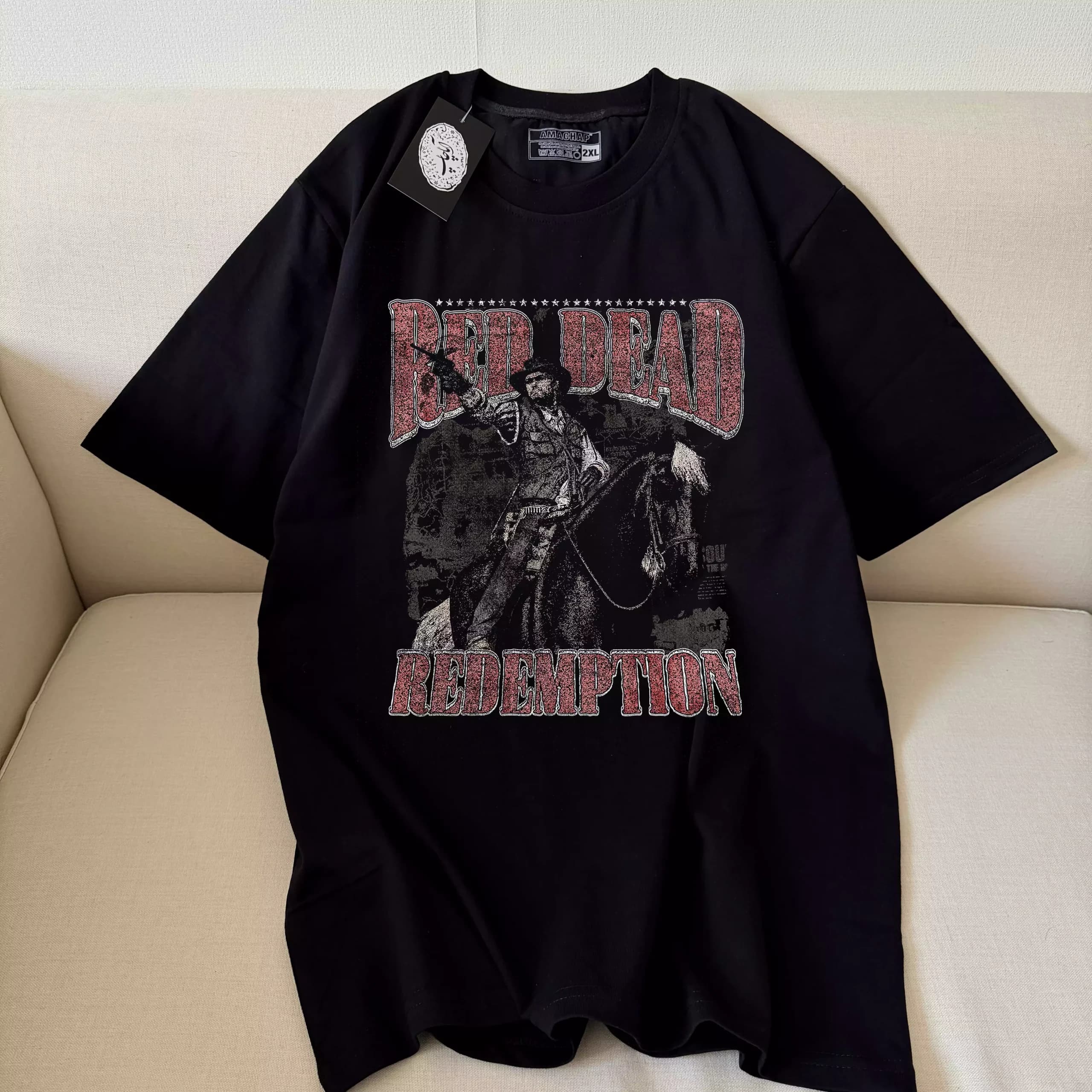 تیشرت نخپنبه طرح بازی رد دد ردمپشن Red Dead Redemption — تصویر ۲