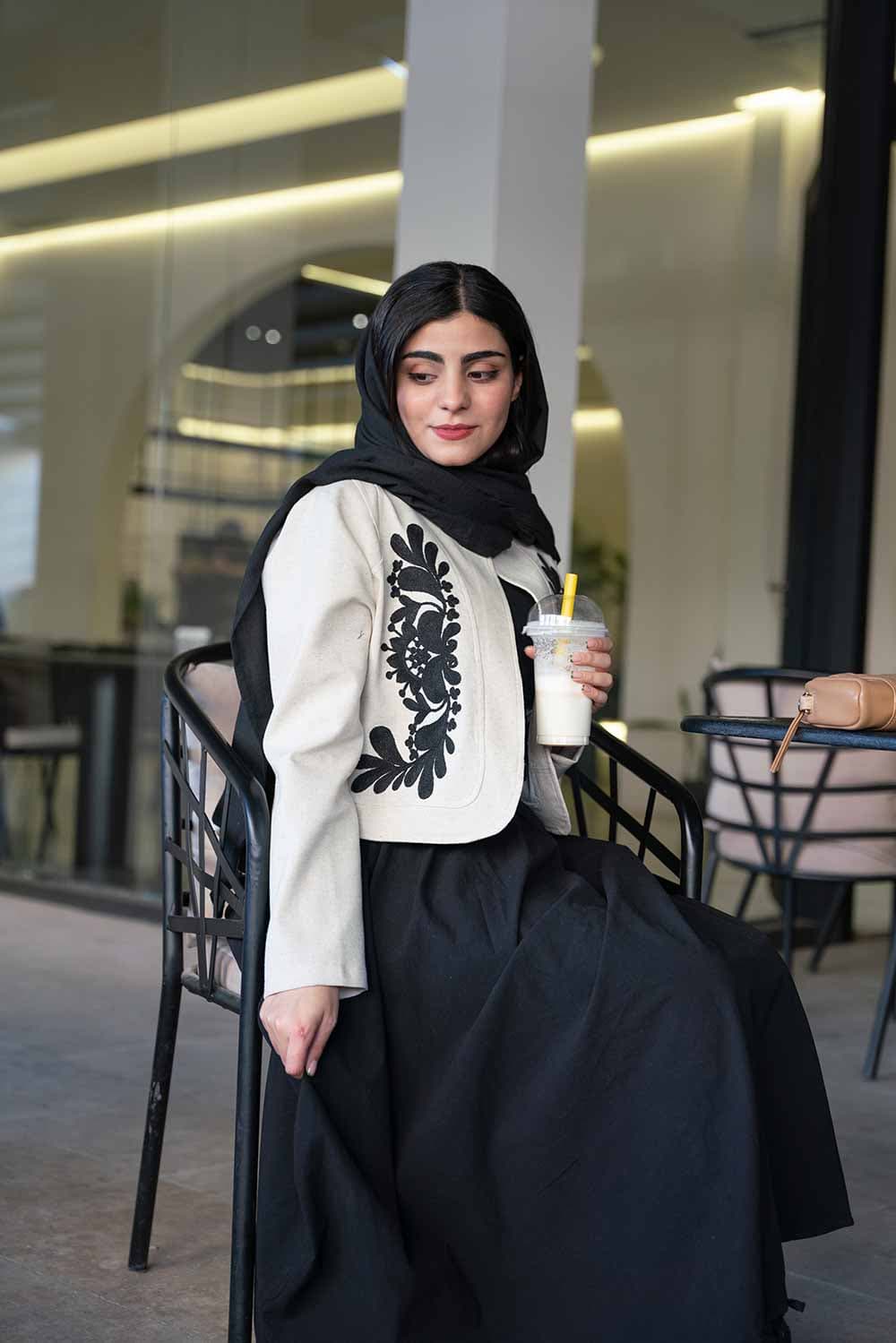 کراپ کت شنل دوزی شده لنین مدل خزر
