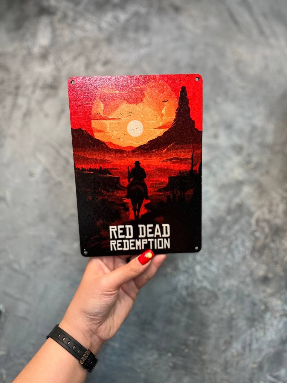 تابلو چوبی طرح Red Dead