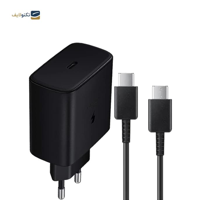 شارژر دیواری سامسونگ 5 ولت 3 آمپر بدون تبدیل مدل TA-845 توان 45 وات به همراه کابل تایپ سی