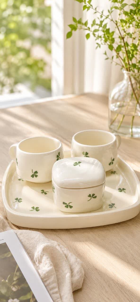 ست چای خوری دو نفره سینی مربع طرح گیشنیز