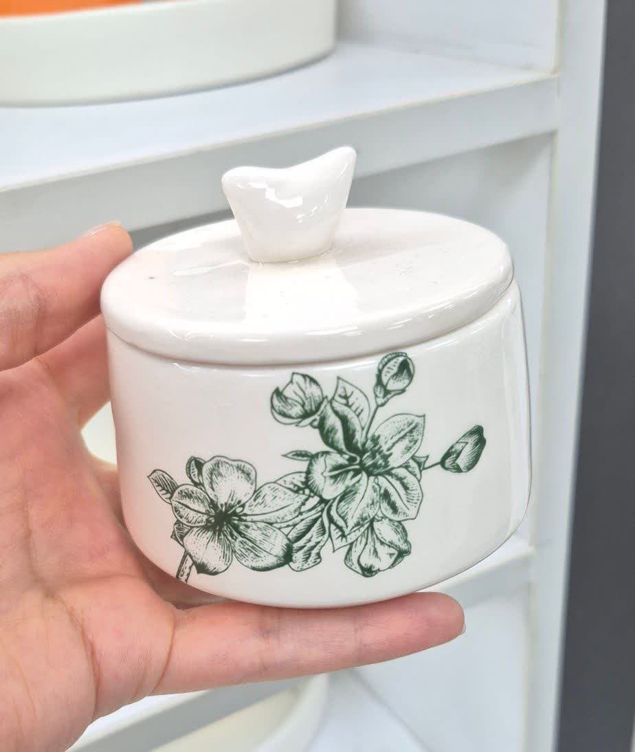 چای خوری دو نفره سرامیک گل و شکوفه — تصویر ۷
