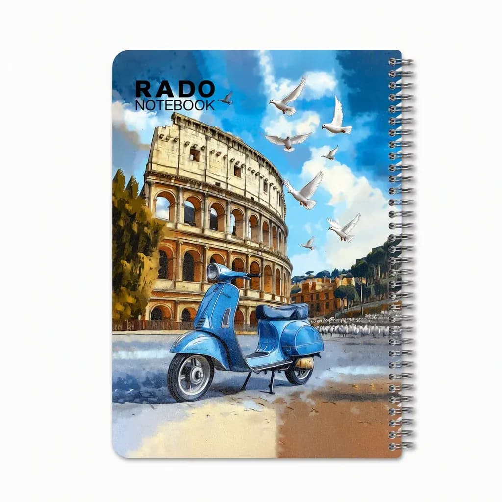 دفتر سیمی ۸۰ برگ طرح موتور وسپا برند RADO — تصویر ۲