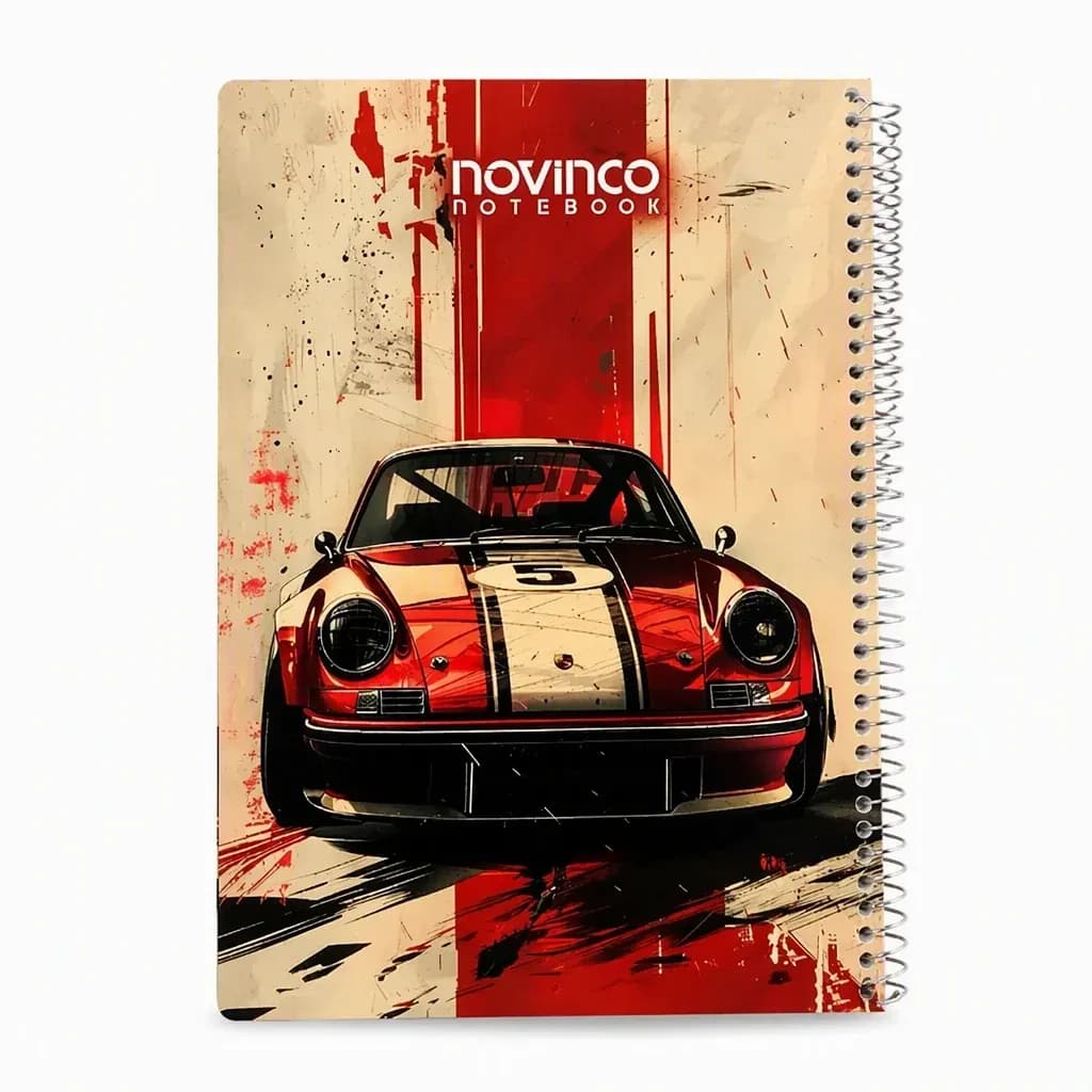 دفتر سیمی ۸۰ برگ طرح ماشین برند novinco — تصویر ۲