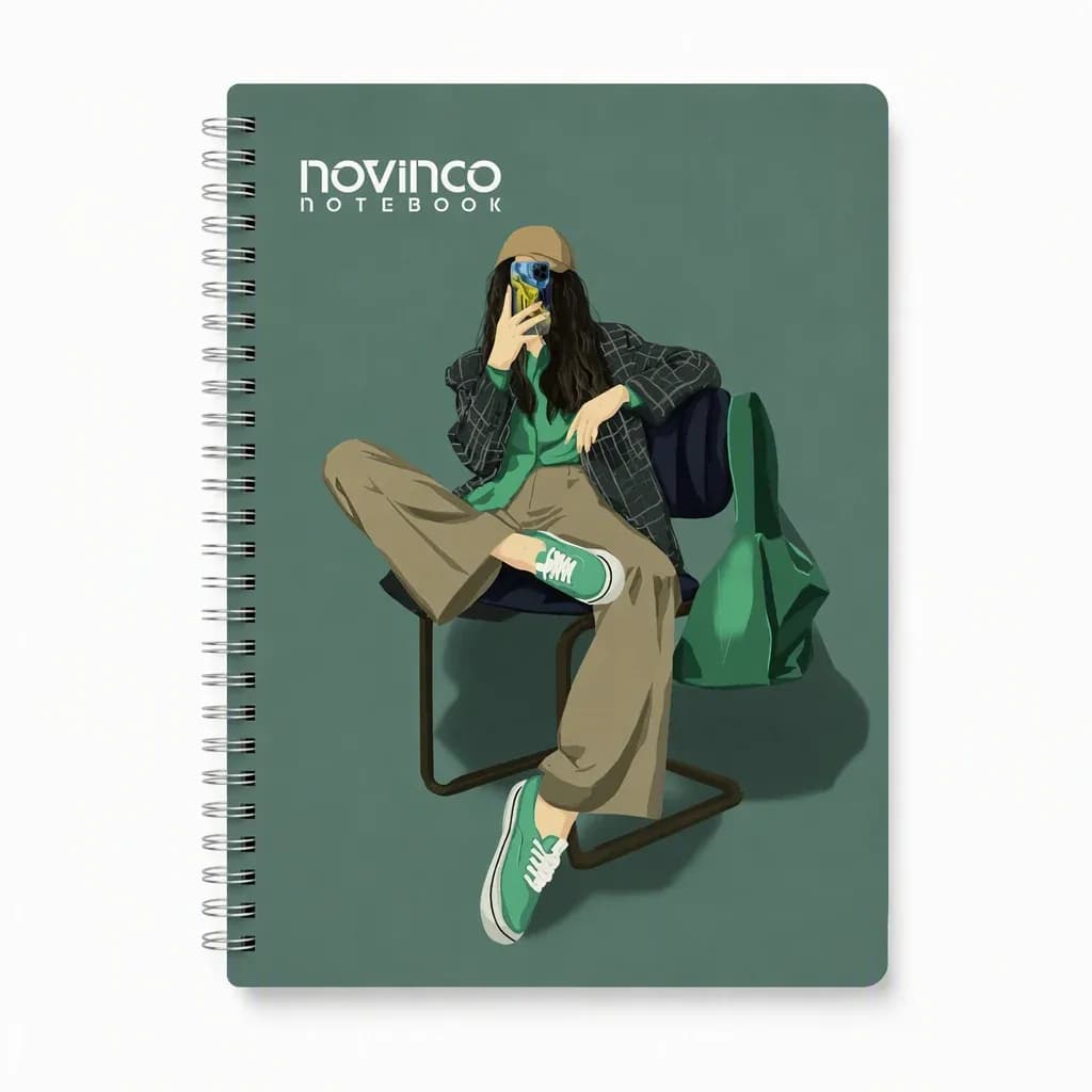 دفتر سیمی ۸۰برگ طرح دخترانه برند Novinco