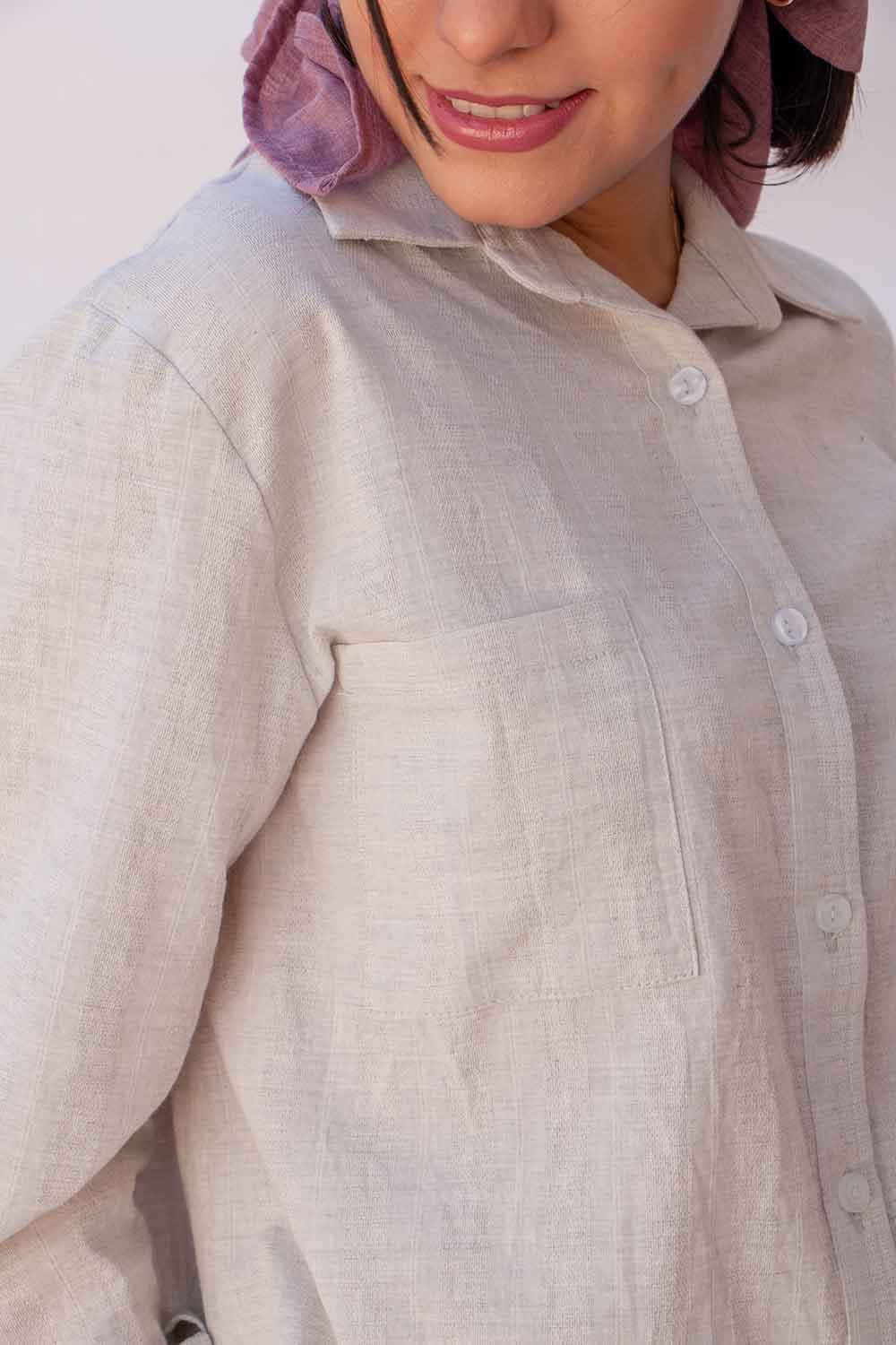 ست شومیز شلوار حنانه استخوانی — تصویر ۸