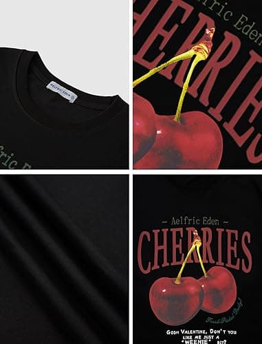 تیشرت نخ پنبه طرح CHERRIES — تصویر ۳