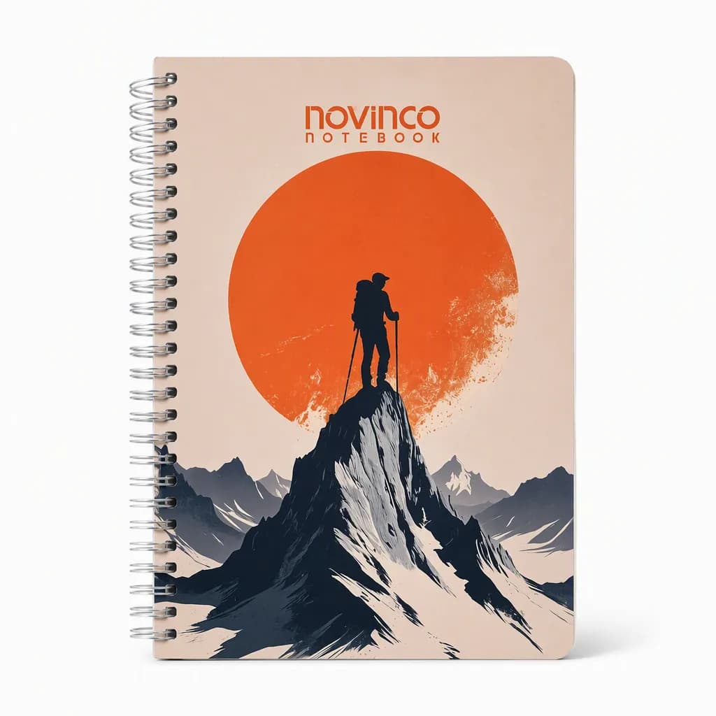 دفتر ۱۰۰ برگ برند novinco NOTEBOOK طرح مرد کوهنورد — تصویر ۲