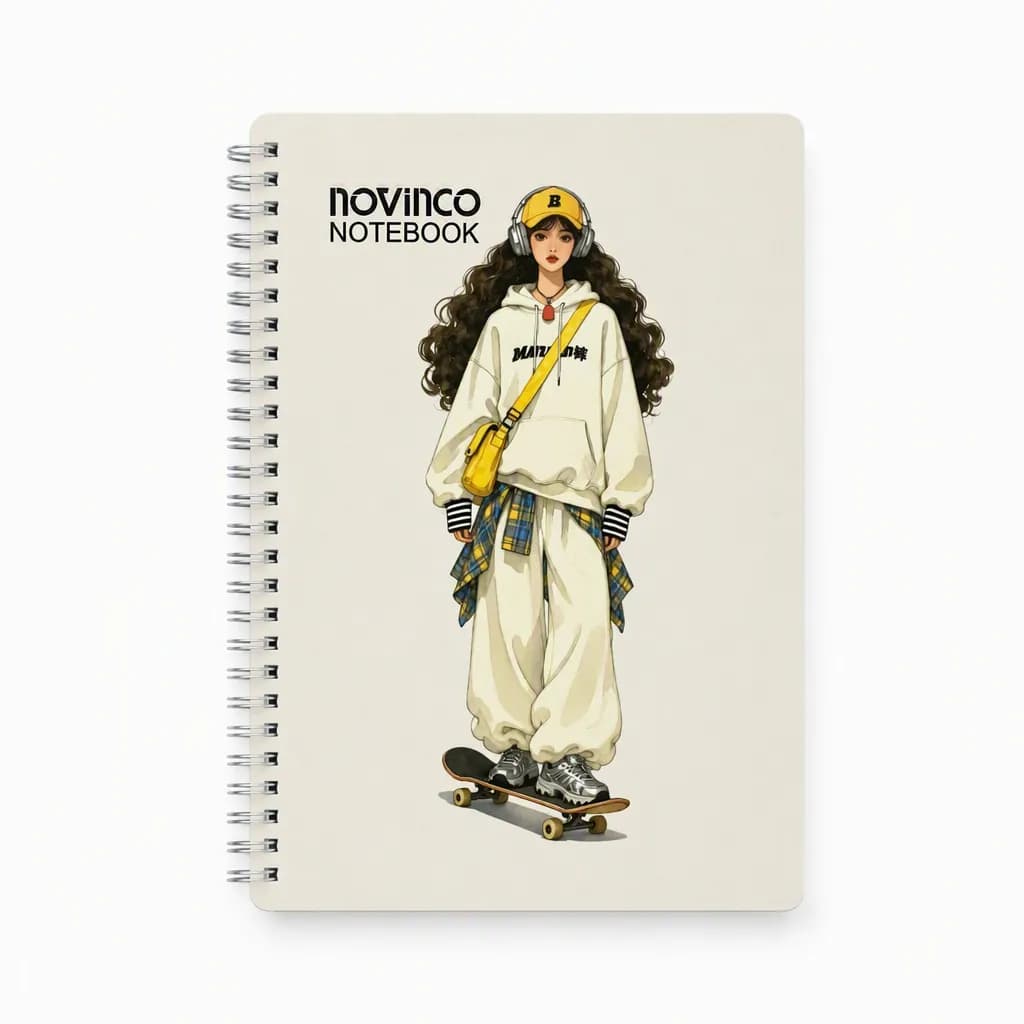 دفتر ۱۰۰ برگ برند novinco NOTEBOOK طرح دخترانه