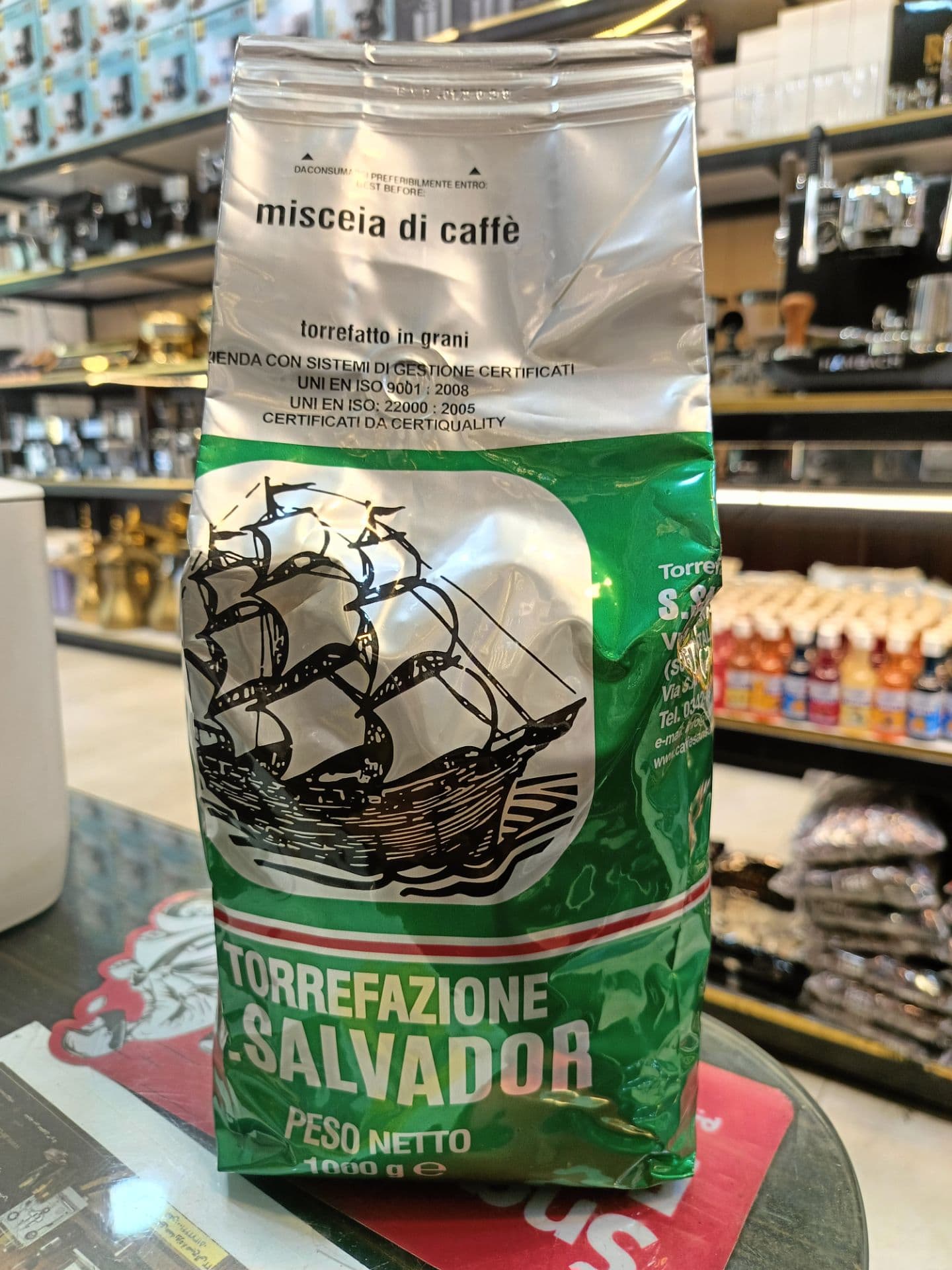 دانه قهوه سالوادور سبز 100% روبوستا 1کیلویی S.Salvador Miscela Di Caffe Coffee Beans