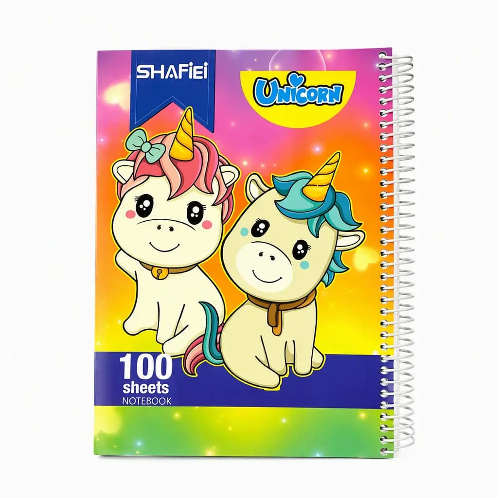 دفتر تکلیف ۱۰۰ برگ برند SHAFiEi طرح unicorn