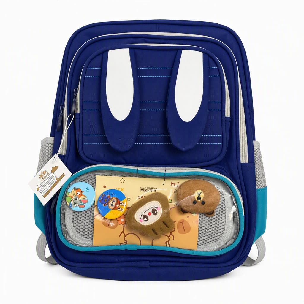 کوله پشتی دانش اموزی مدل گوش دار طرح لبوبو