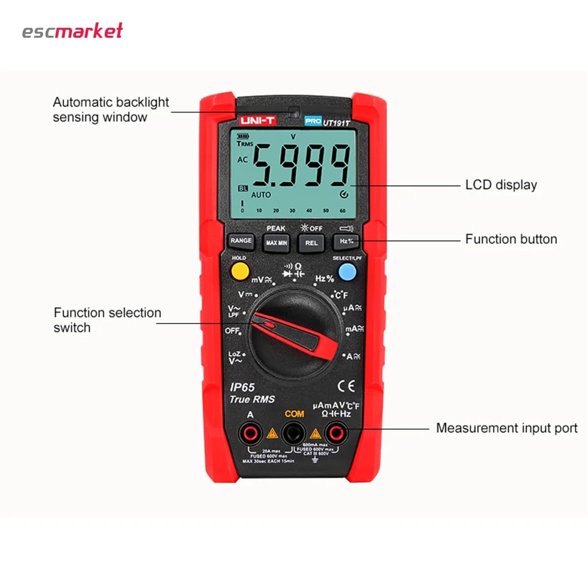 مولتی متر دیجیتال یونی تی مدل UNI-T UT191T — تصویر ۶