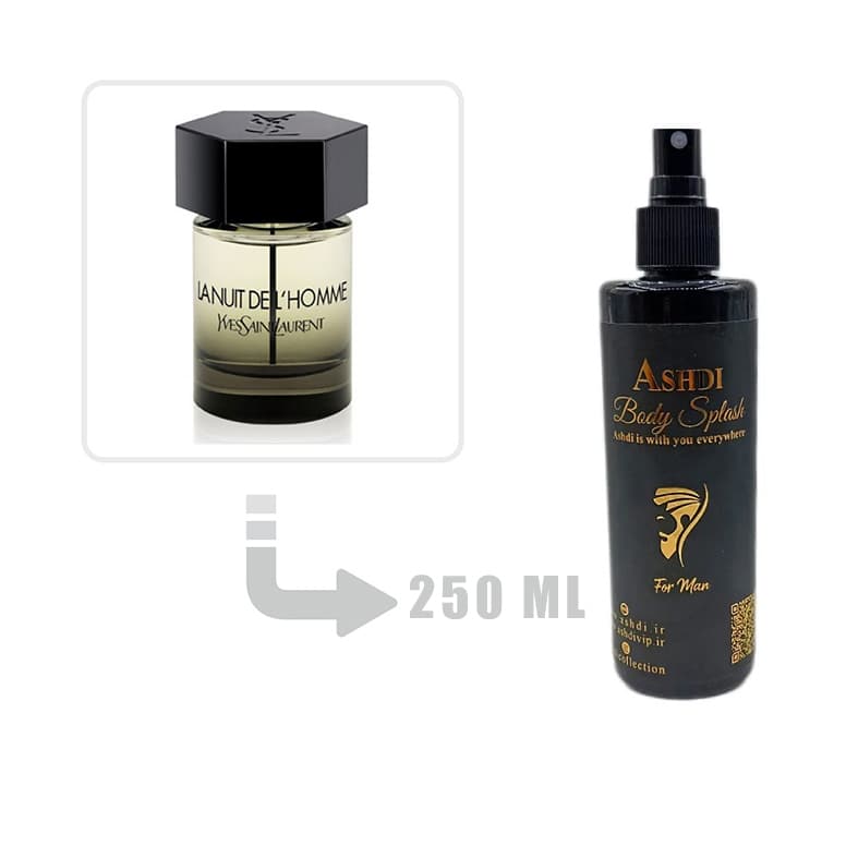 بادی اسپلش ایو سن لورن لا نویت لهوم 250 میل اشدی | Body splash YSL La Nuit de L Homme Ashdi 250 mil