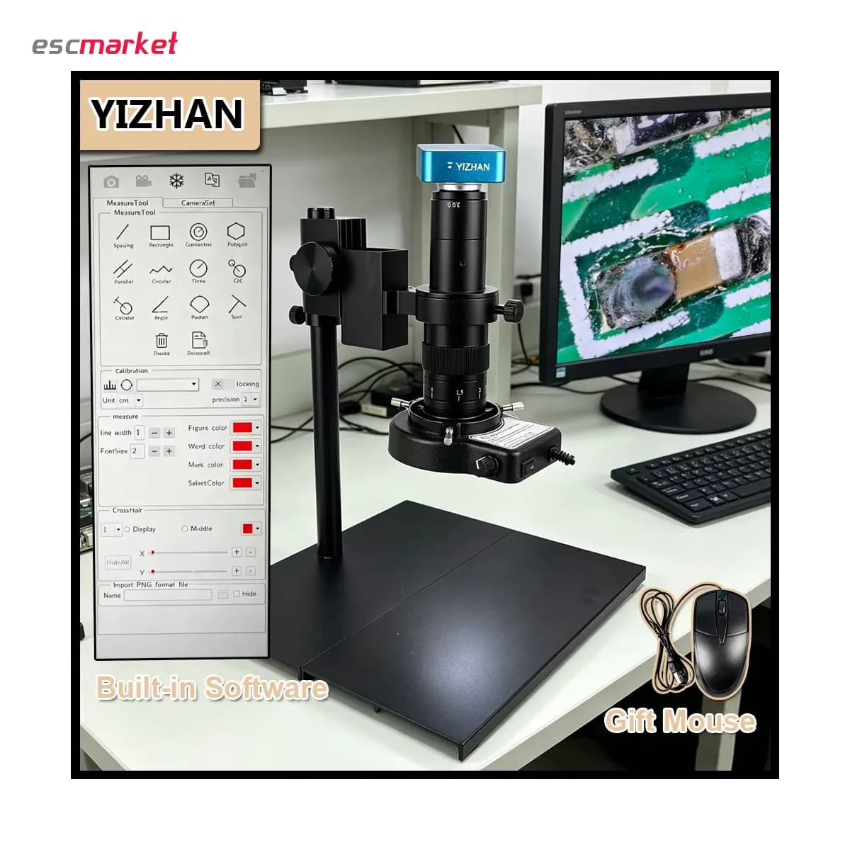 دوربین 48 مگاپیکسل YIZHAN مدل XH3007- با نرم افزار اندازه گیری و موس — تصویر ۵