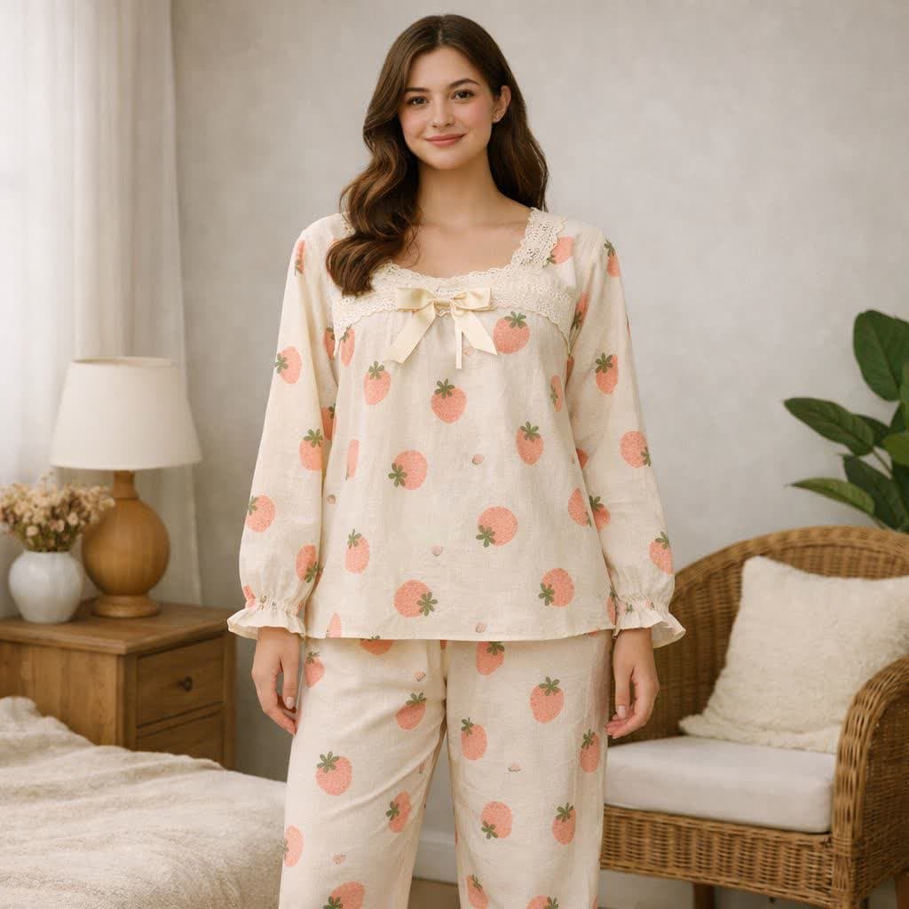 ست راحتی زنانه مدل توت‌فرنگی کد 1003-1