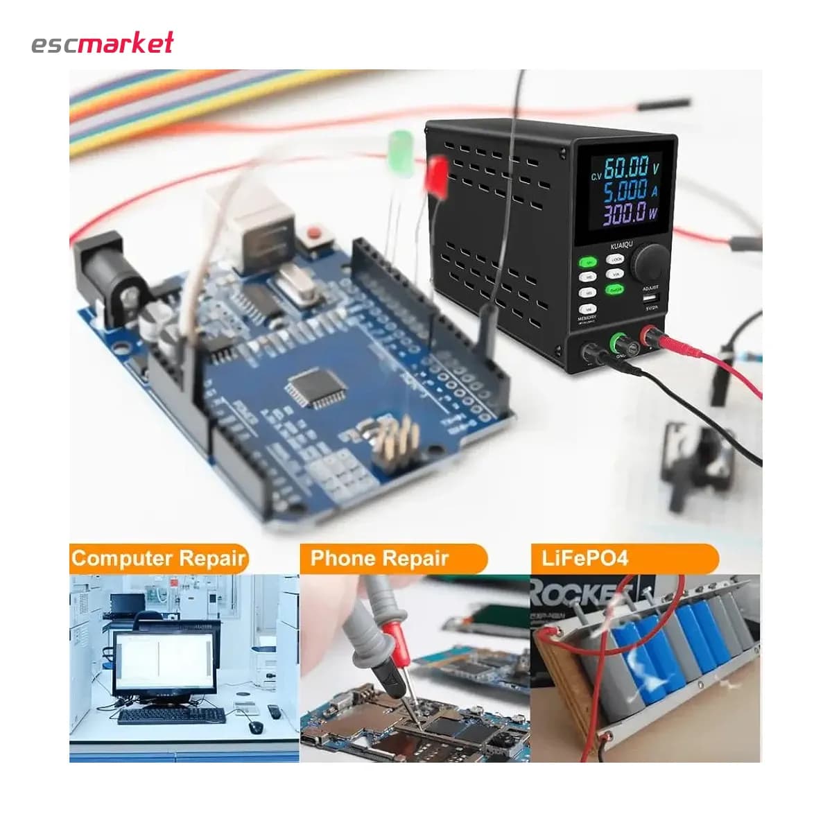 منبع تغذیه 30 ولت 10 آمپر سویچینگ KUAIQU مدل SPPS-3010D — تصویر ۸