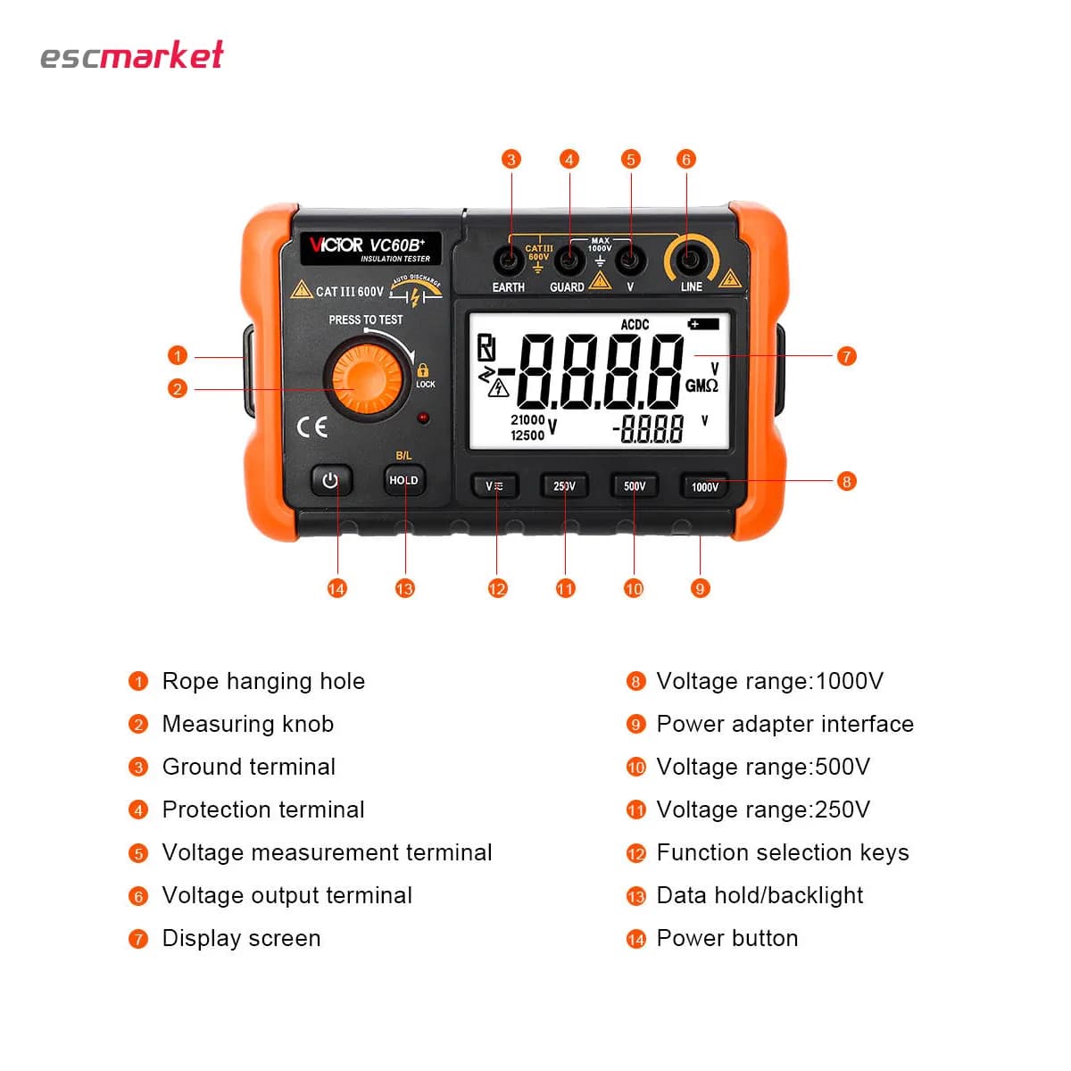 میگر دیجیتال ویکتور مدل +VICTOR VC60B — تصویر ۶