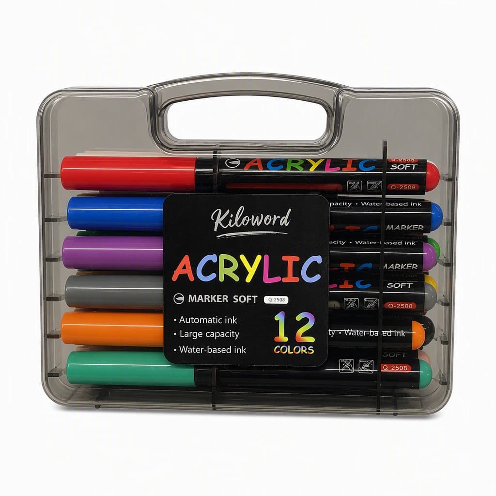 ماژیک ۱۲ عددی رنگ امیزی و نقاشی برند ACRYLIC مدل Q-2508 — تصویر ۲