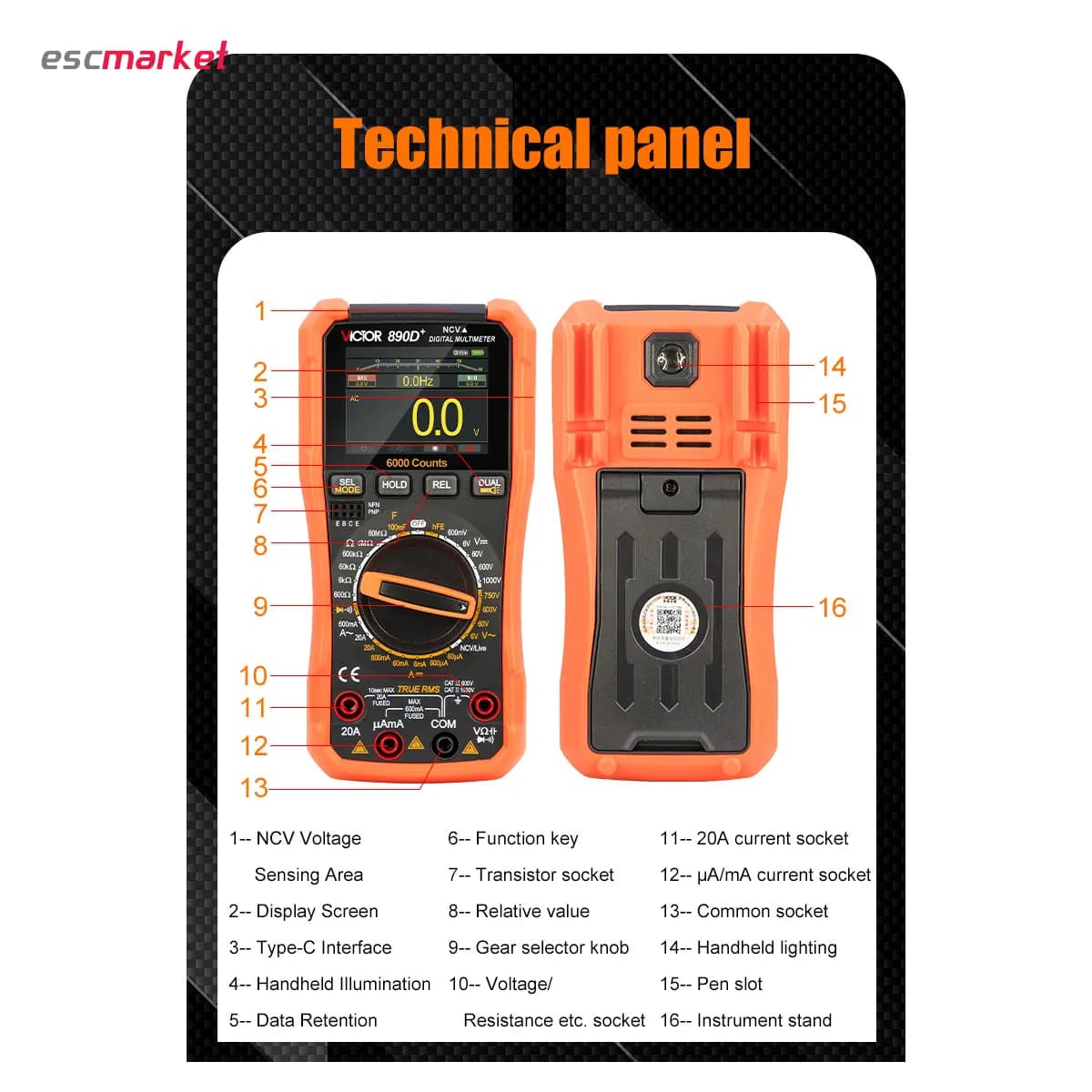 مولتی متر دیجیتال ویکتور مدل +VICTOR VC890D — تصویر ۵