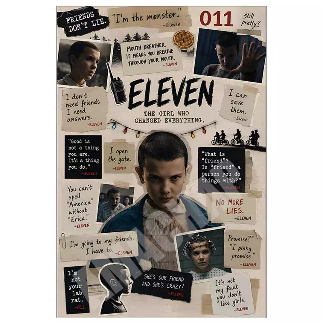 پوستر طرح دیالوگ‌های الونEleven سریال Stranger Things — تصویر ۳