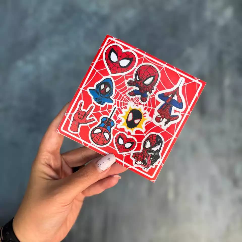 پک استیکر مربعی طرح اسپایدرمن Spider Man Sticker Pack — تصویر ۲