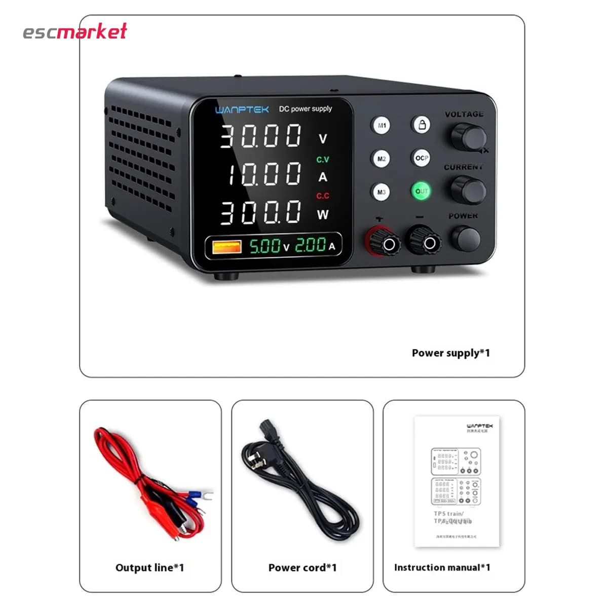 منبع تغذیه 30 ولت 10 آمپر سویچینگ WANPTEK مدل TPS-C3010 — تصویر ۵