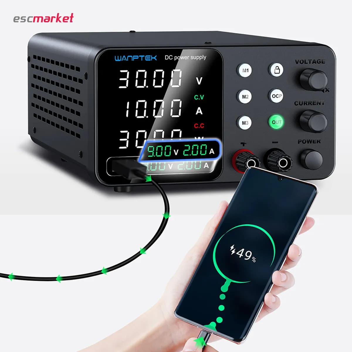 منبع تغذیه 30 ولت 10 آمپر سویچینگ WANPTEK مدل TPS-C3010 — تصویر ۶