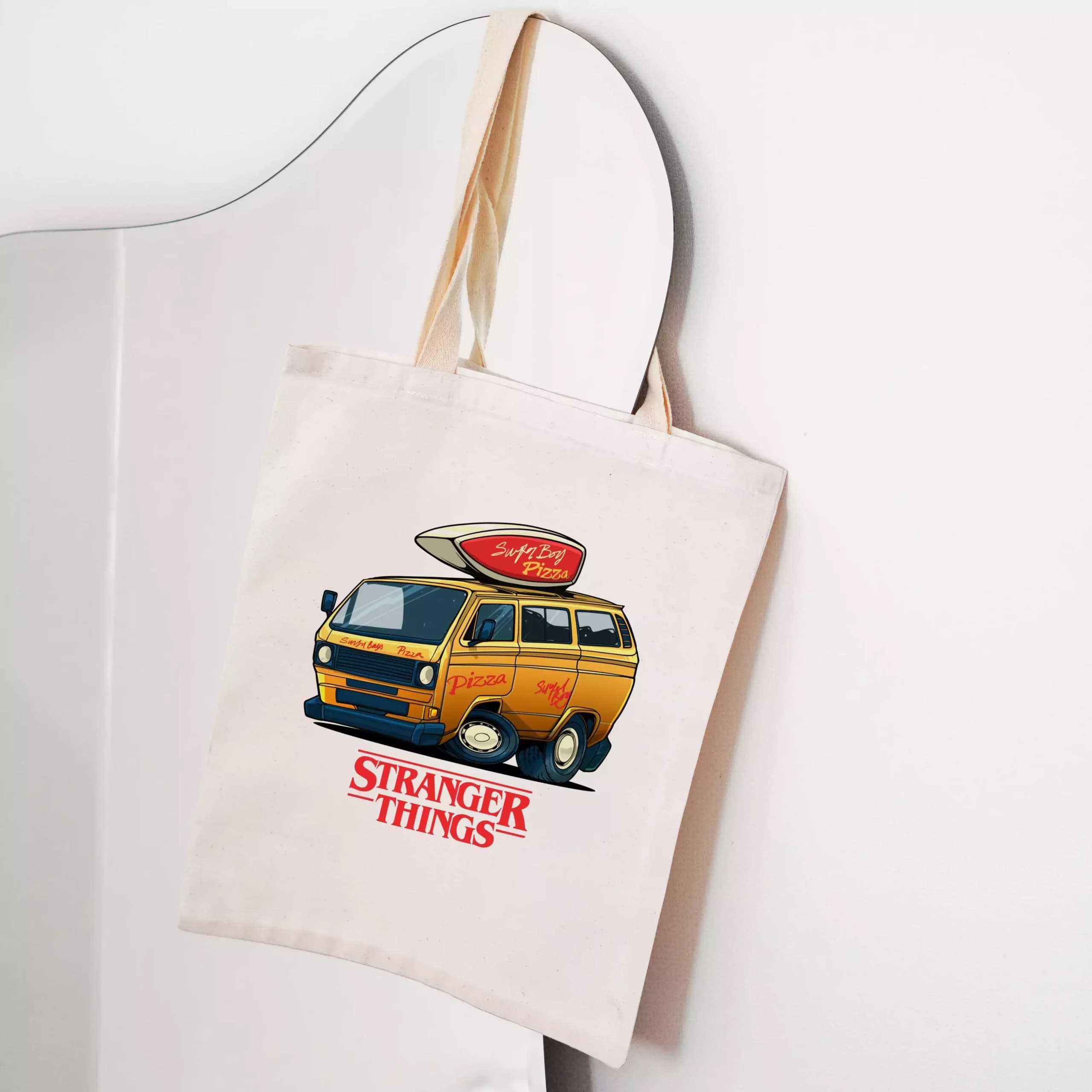 توت بگ پارچهای طرح ون Surfer Boy Pizza سریال StrangerThings