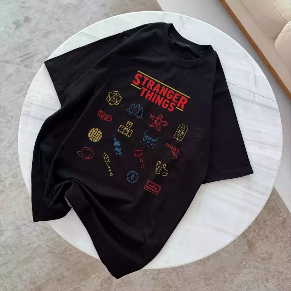 تیشرت طرح المان‌های استرنجر تینگز (Stranger Things)