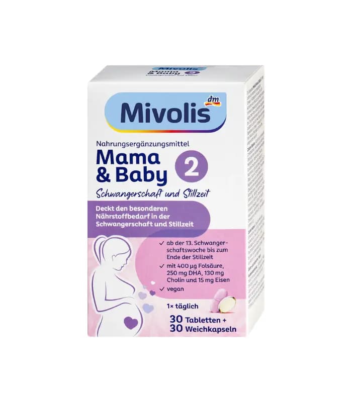 مکمل بارداری مادر و کودک 2 میولیس | Mivolis Mama & Baby 2 | مکمل بارداری 30 عدد