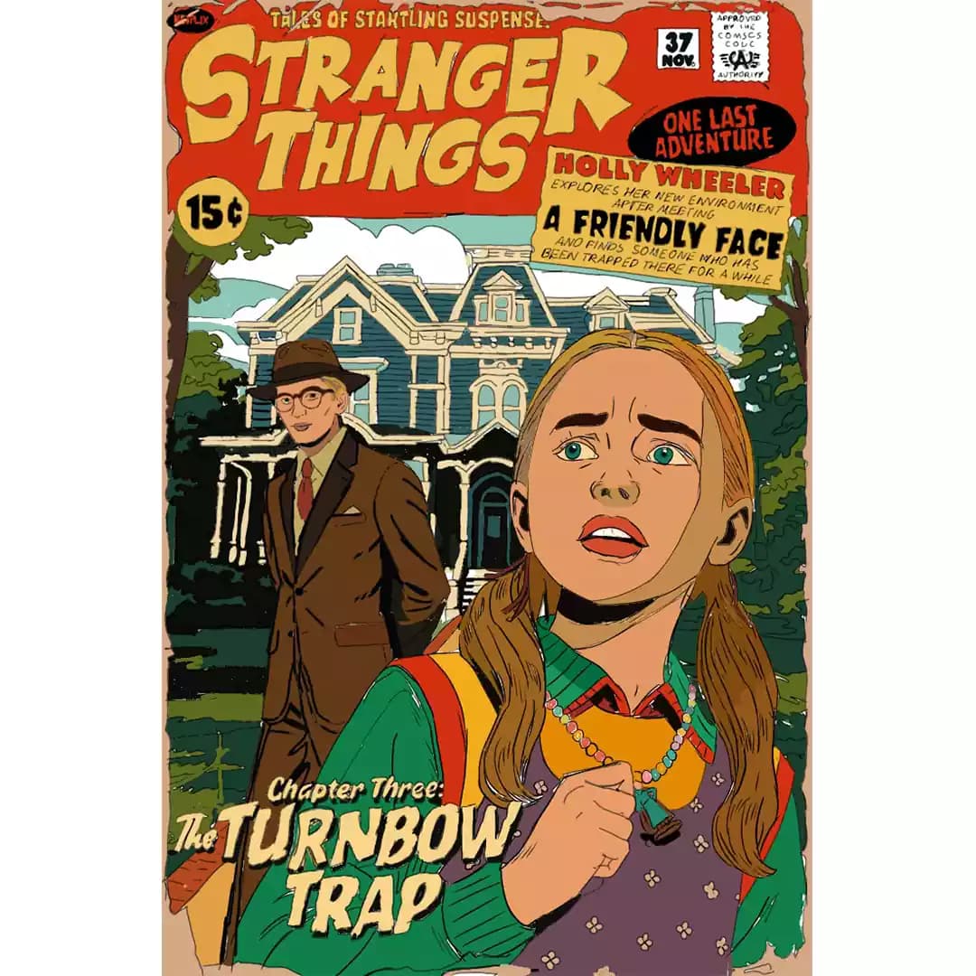 پوستر سریال Stranger Things طرح اختصاصی کمیک بوک Holly Wheeler
